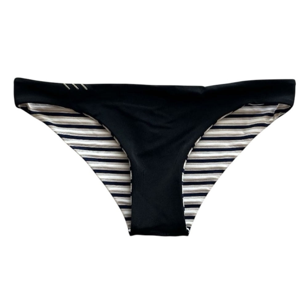 Anine Bing Black Striped Reversible Bikini Bottom - Picture 3 of 14